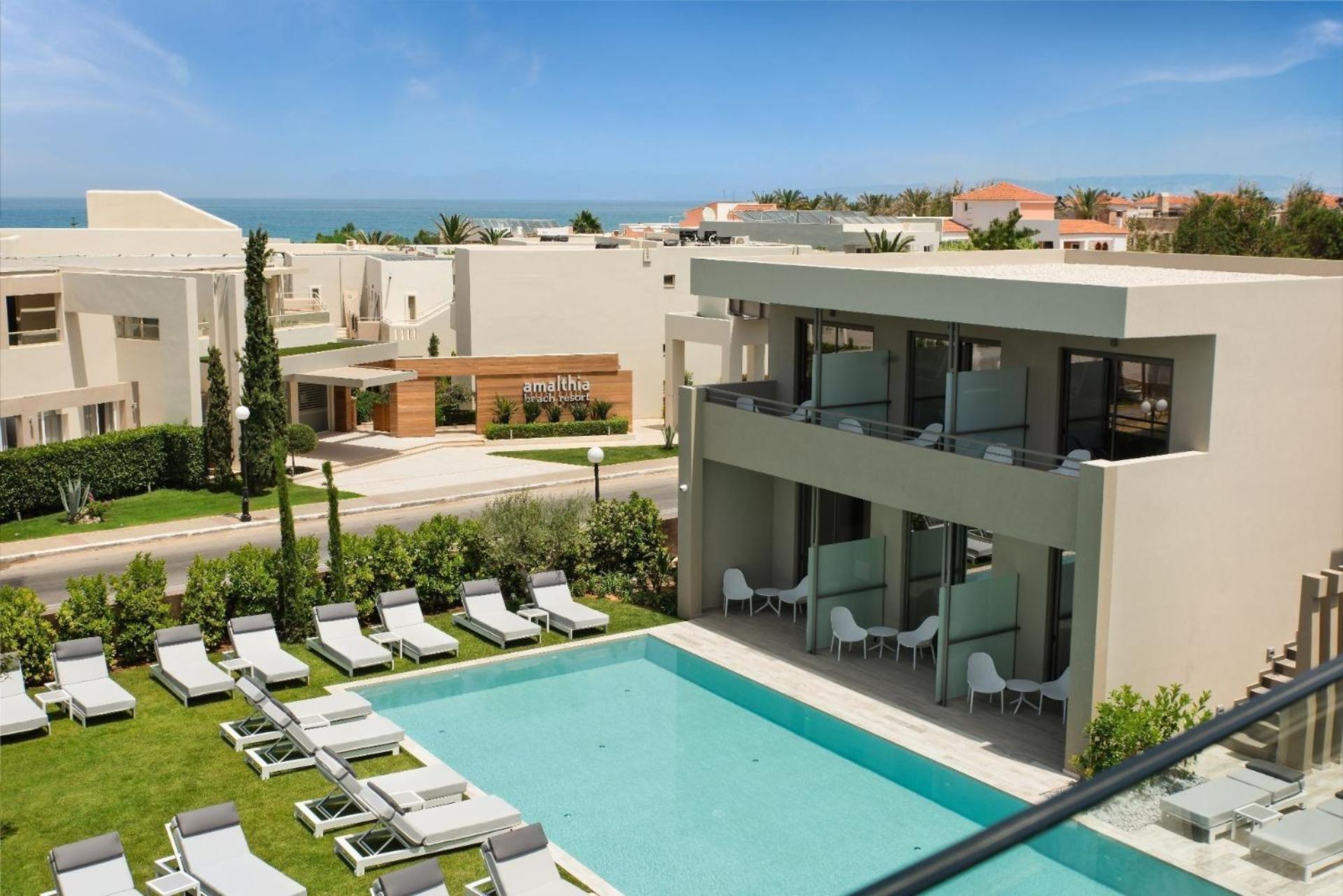 Atlantica Amalthia Beach Hotel - Adults Only Ajía Marína Kültér fotó